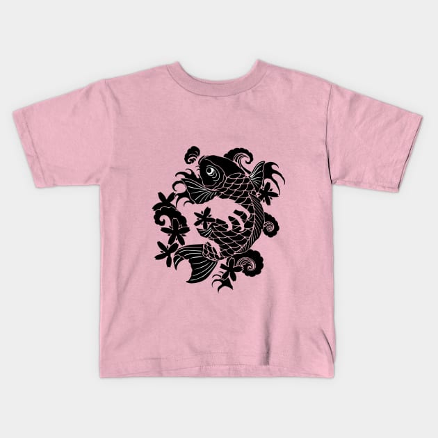 Koi Tattoo Kids T-Shirt by josefaqueenbean